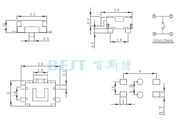 輕觸開(kāi)關(guān)TS-1186E