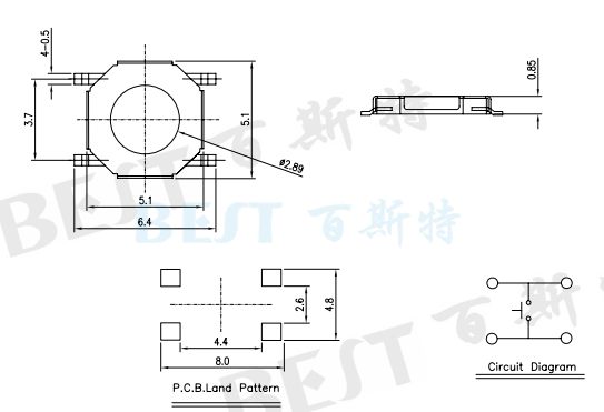 輕觸開(kāi)關(guān)TS-1187N